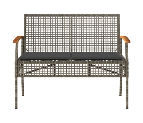 Set de muebles de jardín 4 pzas y cojines ratán sintético gris