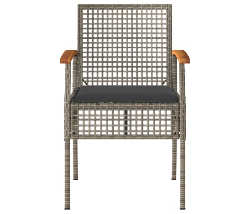 Set de muebles de jardín 4 pzas y cojines ratán sintético gris