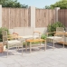 Set muebles de jardín 4 piezas y cojines ratán sintético beige
