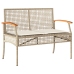 Set muebles de jardín 4 piezas y cojines ratán sintético beige