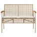 Set muebles de jardín 4 piezas y cojines ratán sintético beige