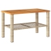Set muebles de jardín 4 piezas y cojines ratán sintético beige