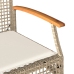 Set muebles de jardín 4 piezas y cojines ratán sintético beige
