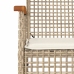 Set muebles de jardín 4 piezas y cojines ratán sintético beige