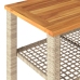 Mesa de jardín ratán sintético madera acacia beige 70x38x42 cm