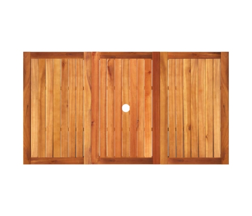 vidaXL Mesa de jardín ratán sintético madera acacia gris 140x80x75 cm