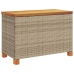 Caja de almacenaje jardín madera acacia ratán beige 80x40x48 cm