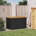 Caja de almacenaje jardín madera acacia ratán negro 110x55x63cm