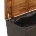 Caja de almacenaje jardín madera acacia ratán negro 110x55x63cm