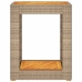 Mesa auxiliar jardín tapa madera ratán PE beige 60x40x75 cm