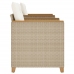 Mesita y sillas con cojines 3 pzas ratán PE madera acacia beige