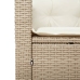 Mesita y sillas con cojines 3 pzas ratán PE madera acacia beige