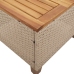 Mesita y sillas con cojines 3 pzas ratán PE madera acacia beige