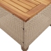 Mesa de jardín ratán sintético madera acacia beige 45x45x37 cm