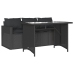 Set comedor de jardín 2 pzas con cojines ratán sintético negro