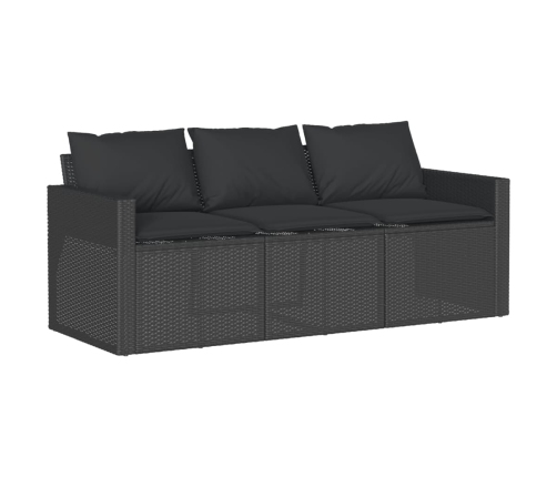 Set comedor de jardín 2 pzas con cojines ratán sintético negro