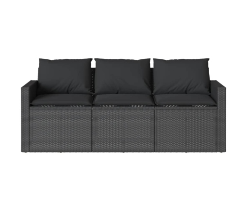 Set comedor de jardín 2 pzas con cojines ratán sintético negro