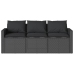 Set comedor de jardín 2 pzas con cojines ratán sintético negro