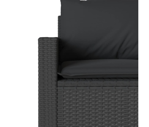 Set comedor de jardín 2 pzas con cojines ratán sintético negro