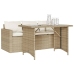 Set comedor de jardín 2 pzas con cojines ratán sintético beige