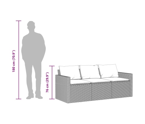 Set comedor de jardín 2 pzas con cojines ratán sintético beige