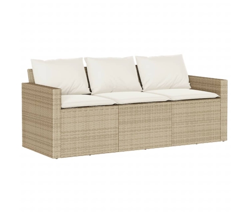 Set comedor de jardín 2 pzas con cojines ratán sintético beige