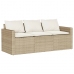 Set comedor de jardín 2 pzas con cojines ratán sintético beige