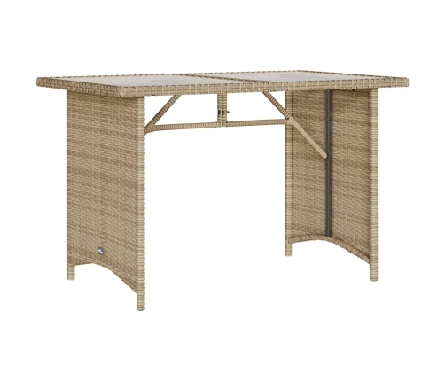 Set comedor de jardín 2 pzas con cojines ratán sintético beige