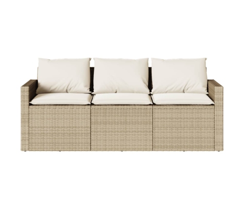 Set comedor de jardín 2 pzas con cojines ratán sintético beige