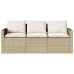 Set comedor de jardín 2 pzas con cojines ratán sintético beige