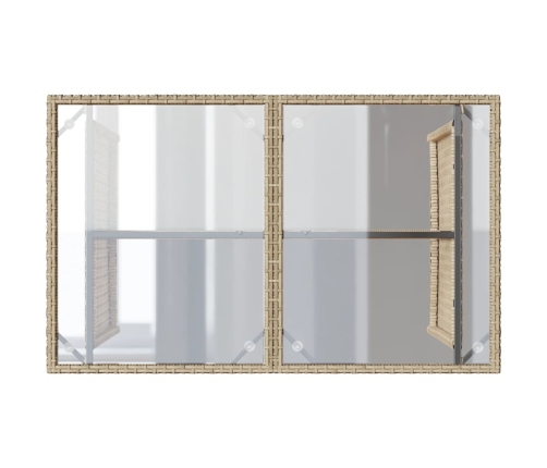 Set comedor de jardín 2 pzas con cojines ratán sintético beige