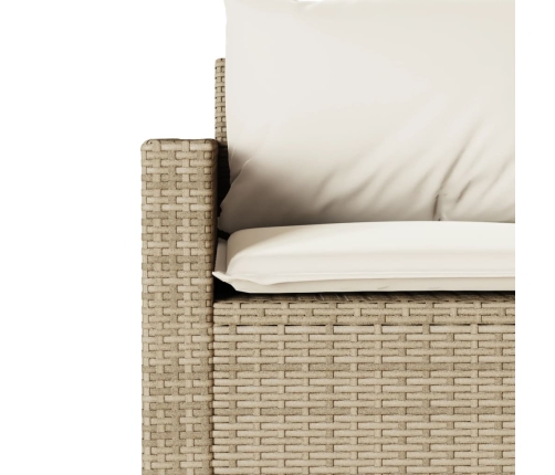 Set comedor de jardín 2 pzas con cojines ratán sintético beige