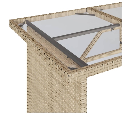 Set comedor de jardín 2 pzas con cojines ratán sintético beige