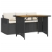 Set comedor de jardín 2 pzas con cojines ratán sintético negro