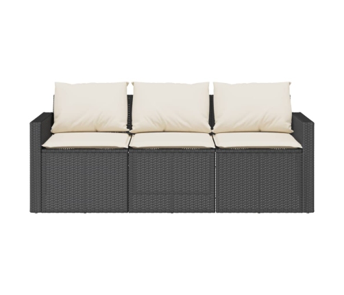 Set comedor de jardín 2 pzas con cojines ratán sintético negro