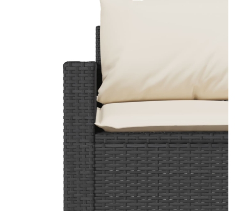 Set comedor de jardín 2 pzas con cojines ratán sintético negro