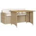 Set comedor de jardín 2 pzas con cojines ratán sintético beige