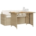 Set comedor de jardín 2 pzas con cojines ratán sintético beige