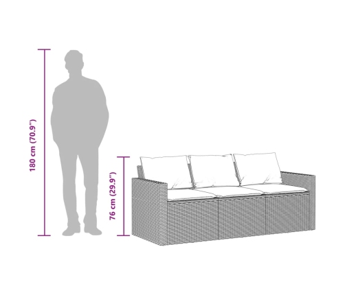 Set comedor de jardín 2 pzas con cojines ratán sintético beige