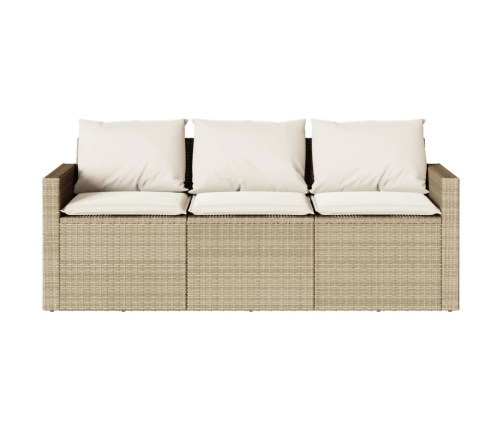 Set comedor de jardín 2 pzas con cojines ratán sintético beige