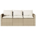 Set comedor de jardín 2 pzas con cojines ratán sintético beige