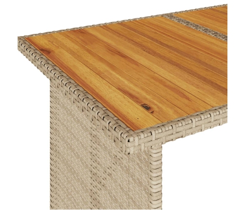 Set comedor de jardín 2 pzas con cojines ratán sintético beige