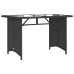 Mesa de jardín superficie de vidrio ratán PE negro 110x68x70 cm