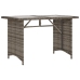 Mesa de jardín superficie de vidrio ratán PE gris 110x68x70 cm