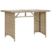 vidaXL Mesa de jardín superficie de vidrio ratán PE beige 110x68x70 cm