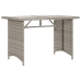 Mesa jardín superficie vidrio ratán PE gris claro 110x68x70 cm