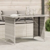 Mesa jardín superficie vidrio ratán PE gris claro 110x68x70 cm