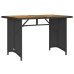 Mesa de jardín superficie de madera ratán PE negro 110x68x70 cm