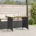 Mesa de jardín superficie de madera ratán PE negro 110x68x70 cm