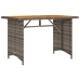 Mesa de jardín superficie de madera ratán PE gris 110x68x70 cm